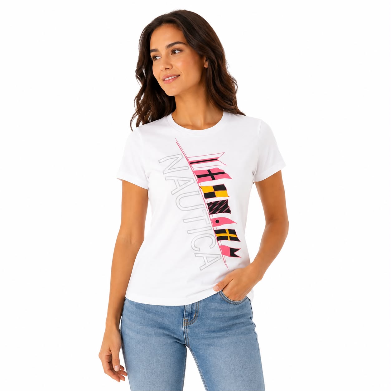 Nautica Flag logo Foil Graphic T-Shirt Women’s