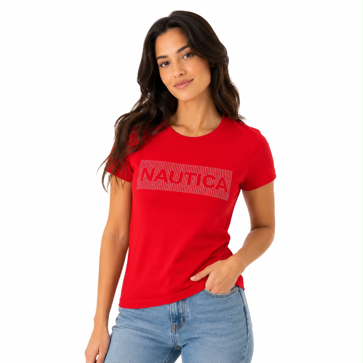 Nautica Rhinestone Logo Graphic T-Shirt Women’s