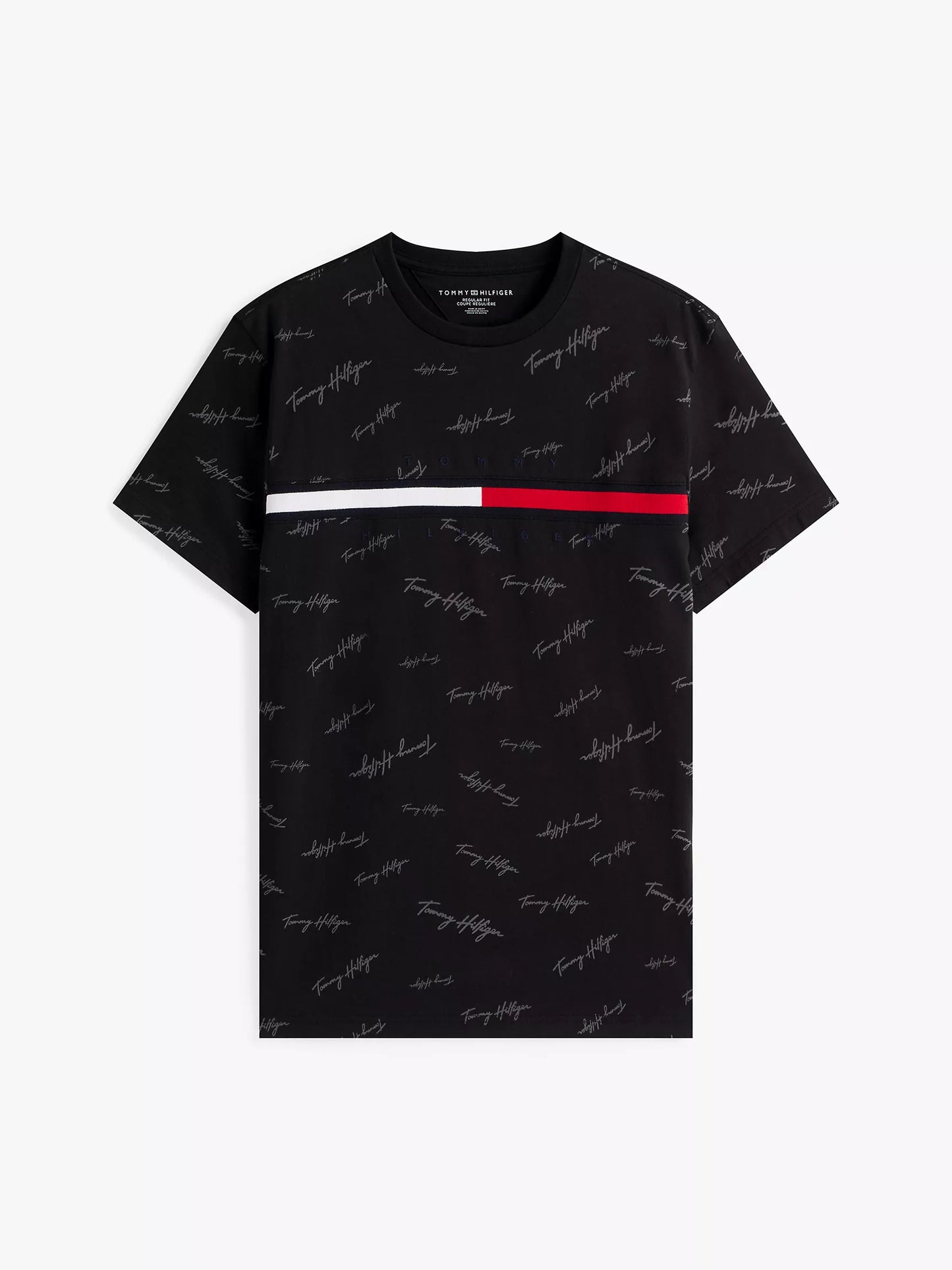 Tommy Hilfiger-Signature Flag Stripe Logo T-Shirt