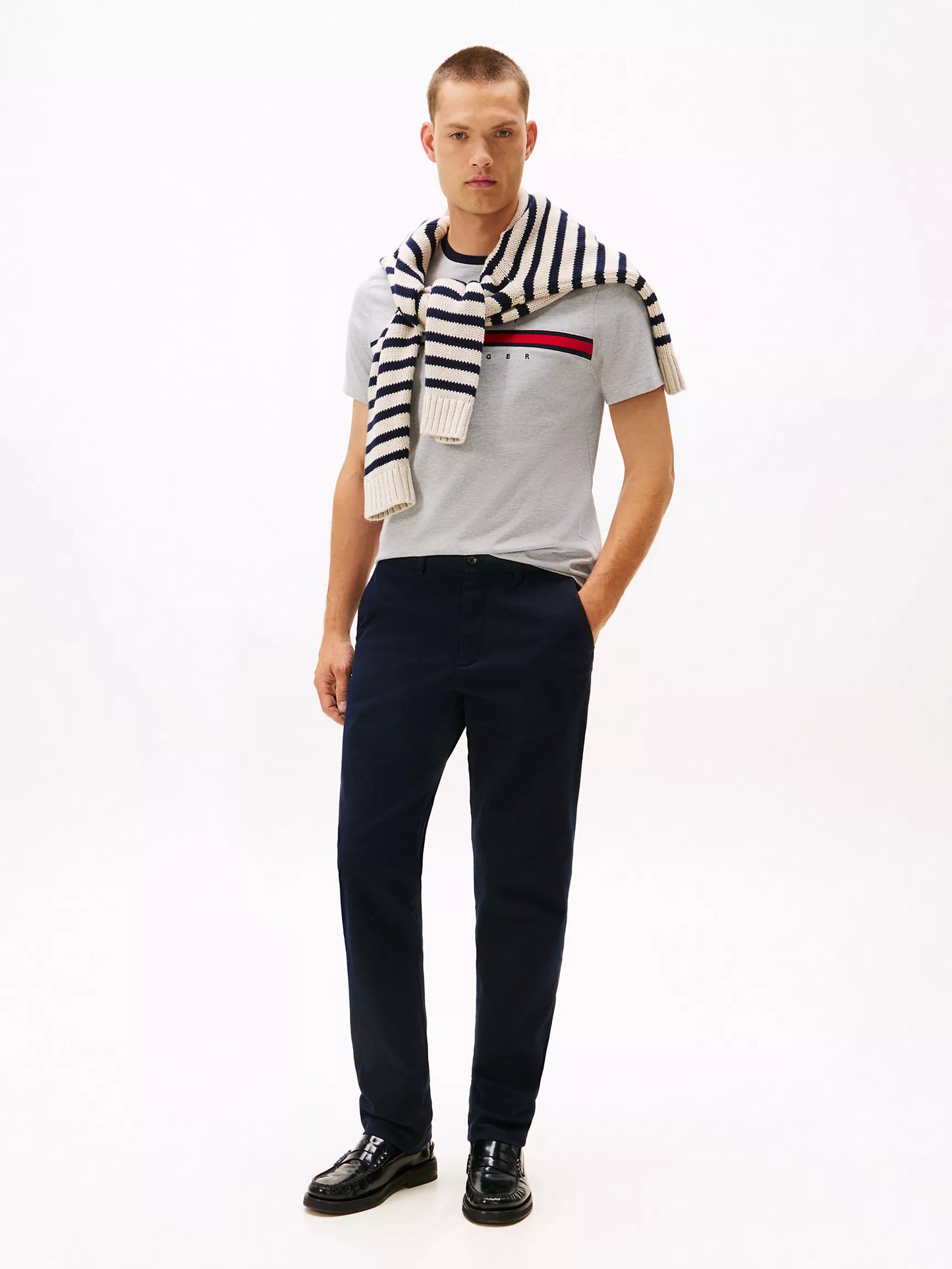 Tommy Hilfiger-Embroidered Flag Logo T-Shirt