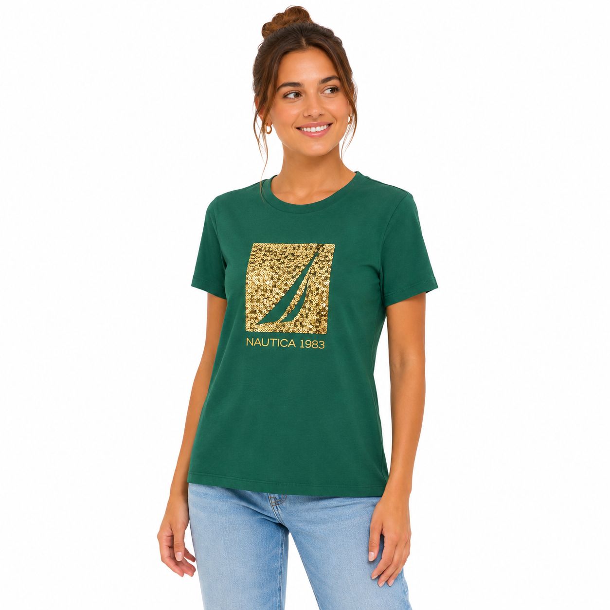Nautica Sequin 1983 Graphic T-Shirt Women’s