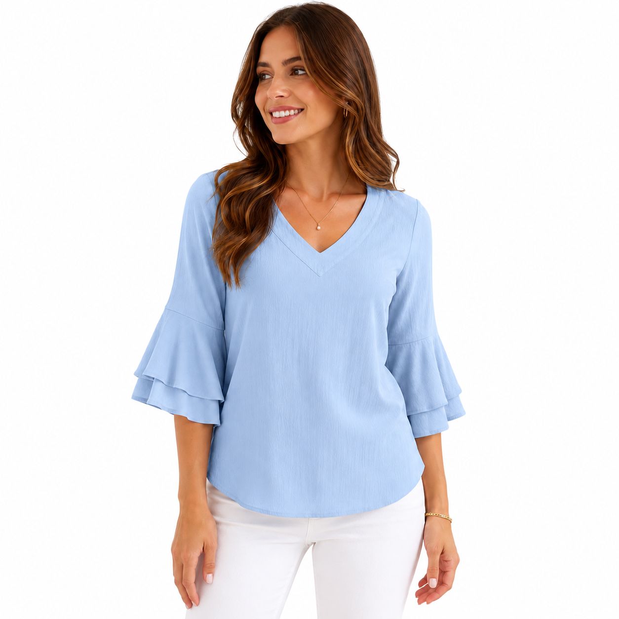 Naif Blouse from the Canadian brand Naïf, characterized by its sky blue color Women’s
