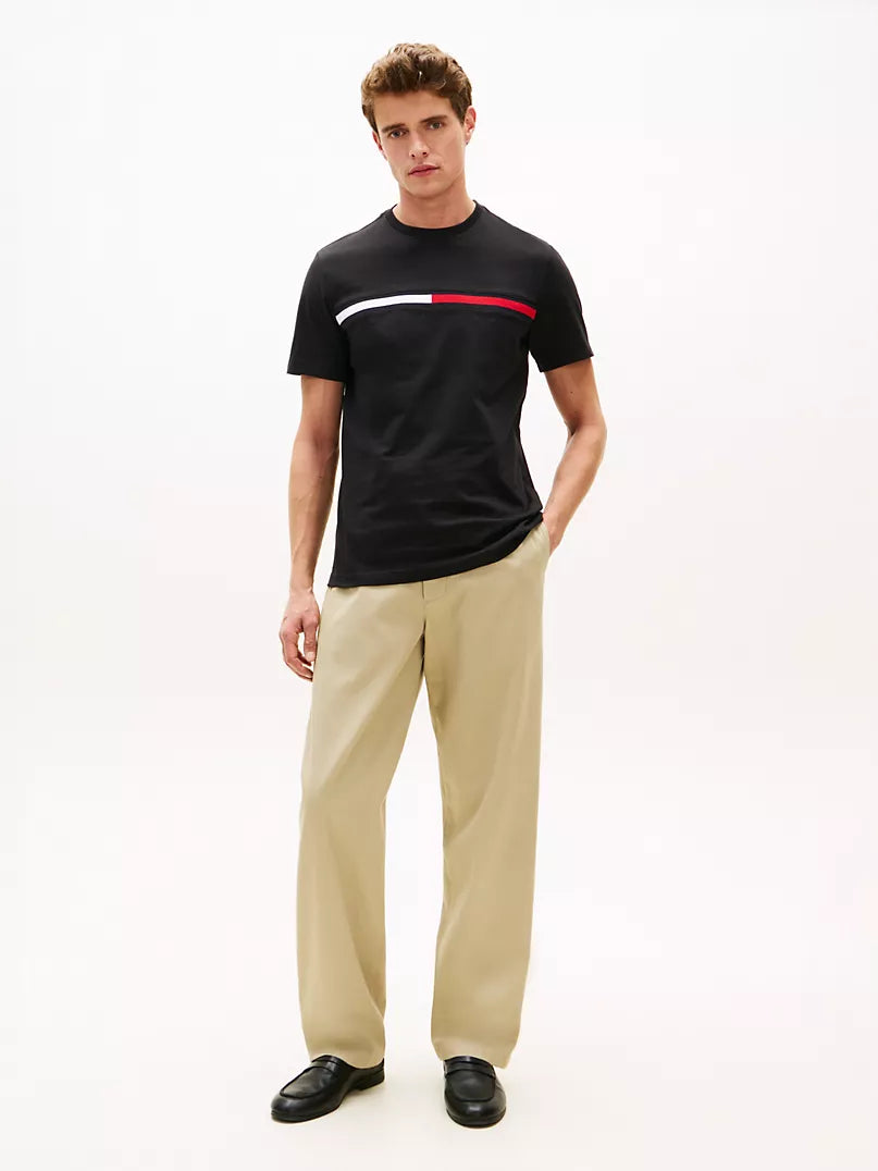 Tommy Hilfiger-Embroidered Flag Logo T-Shirt