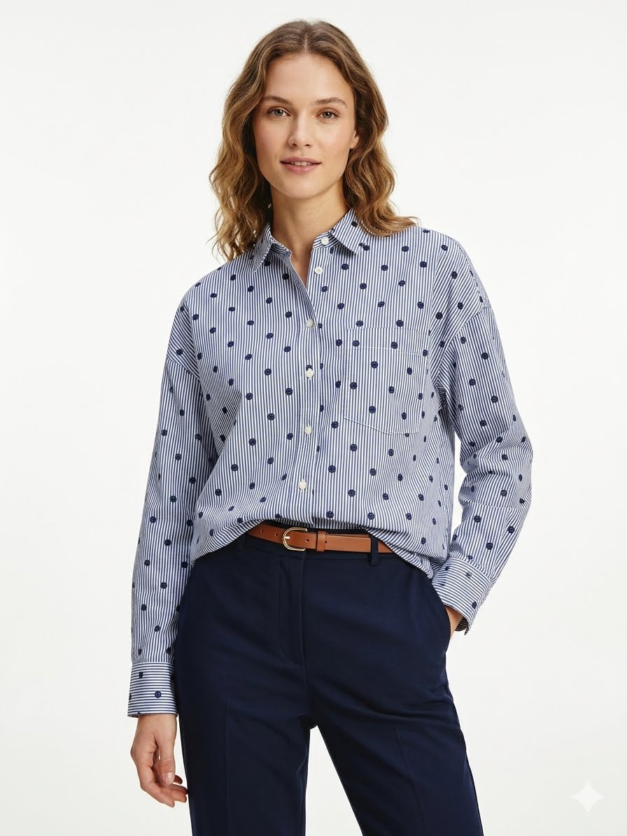 Tommy Hilfiger-Relaxed cut button-down shirt (Relaxed Fit) for women from the Tommy Hilfiger brand,