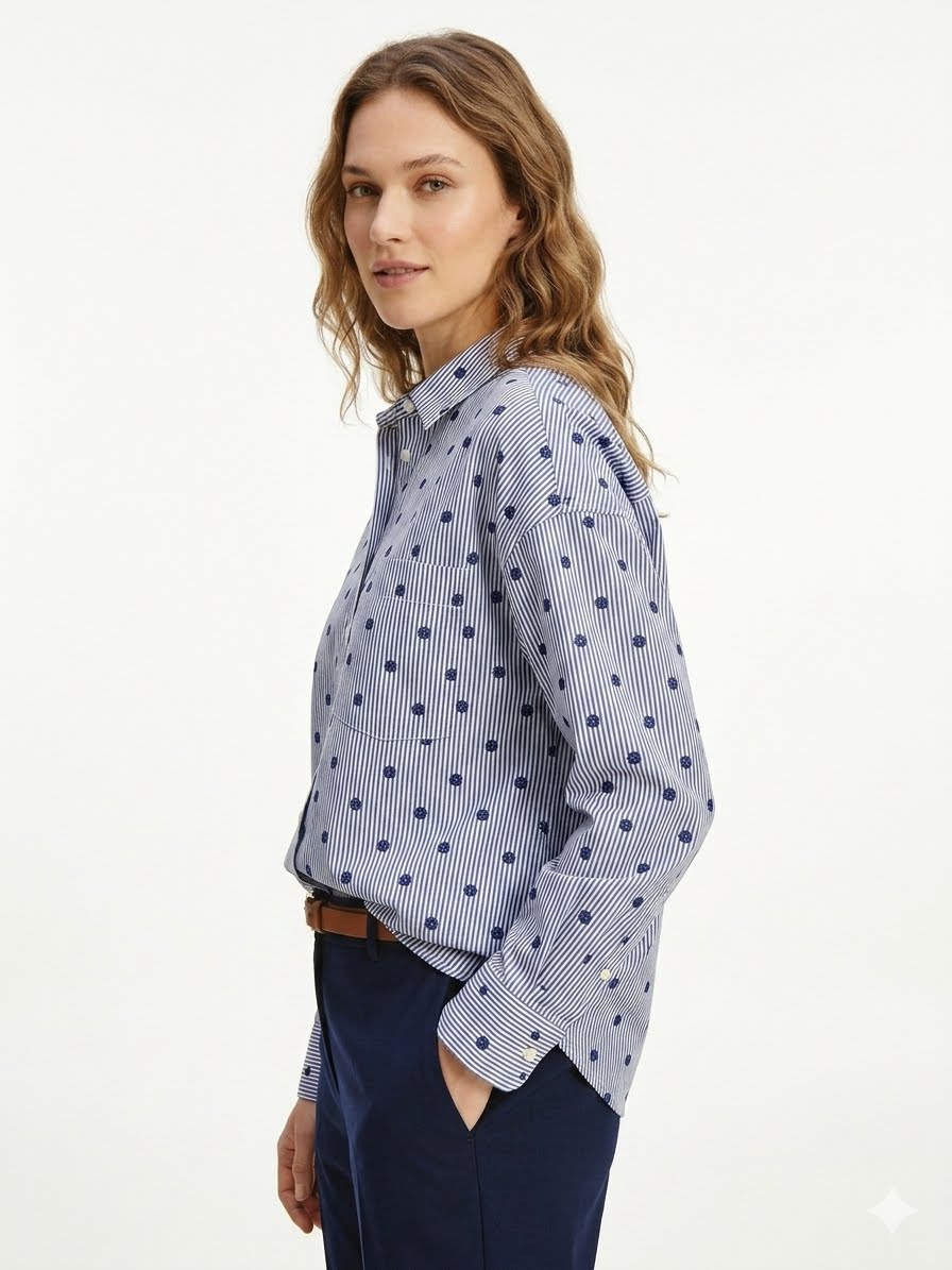 Tommy Hilfiger-Relaxed cut button-down shirt (Relaxed Fit) for women from the Tommy Hilfiger brand,