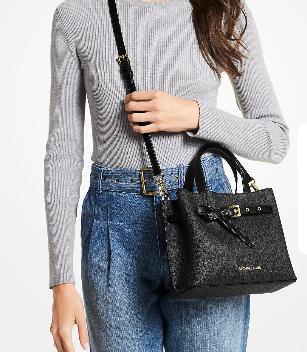 Michael Kors Emilia Small Black Signature Satchel