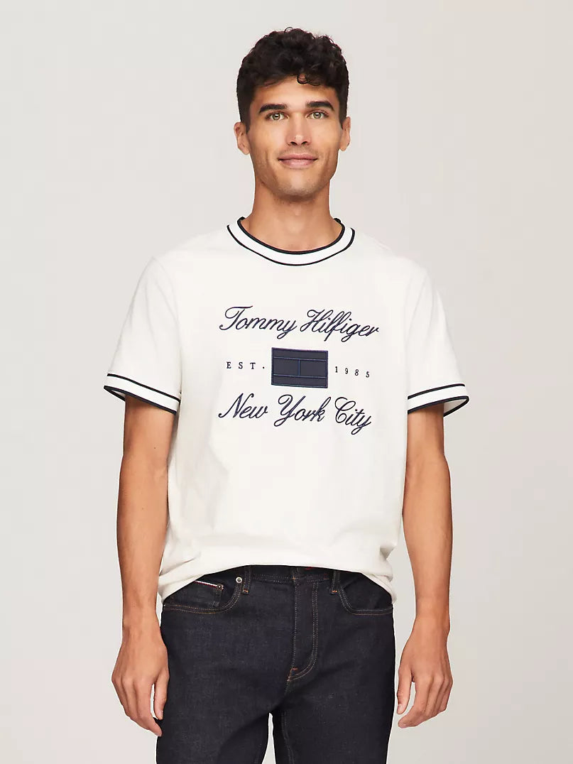Tommy Hilfiger Embroidered Script NYC Logo T-Shirt