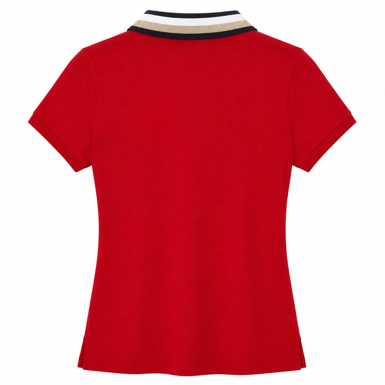 Tommy Hilfiger women's polo shirt stands out for its vibrant red color