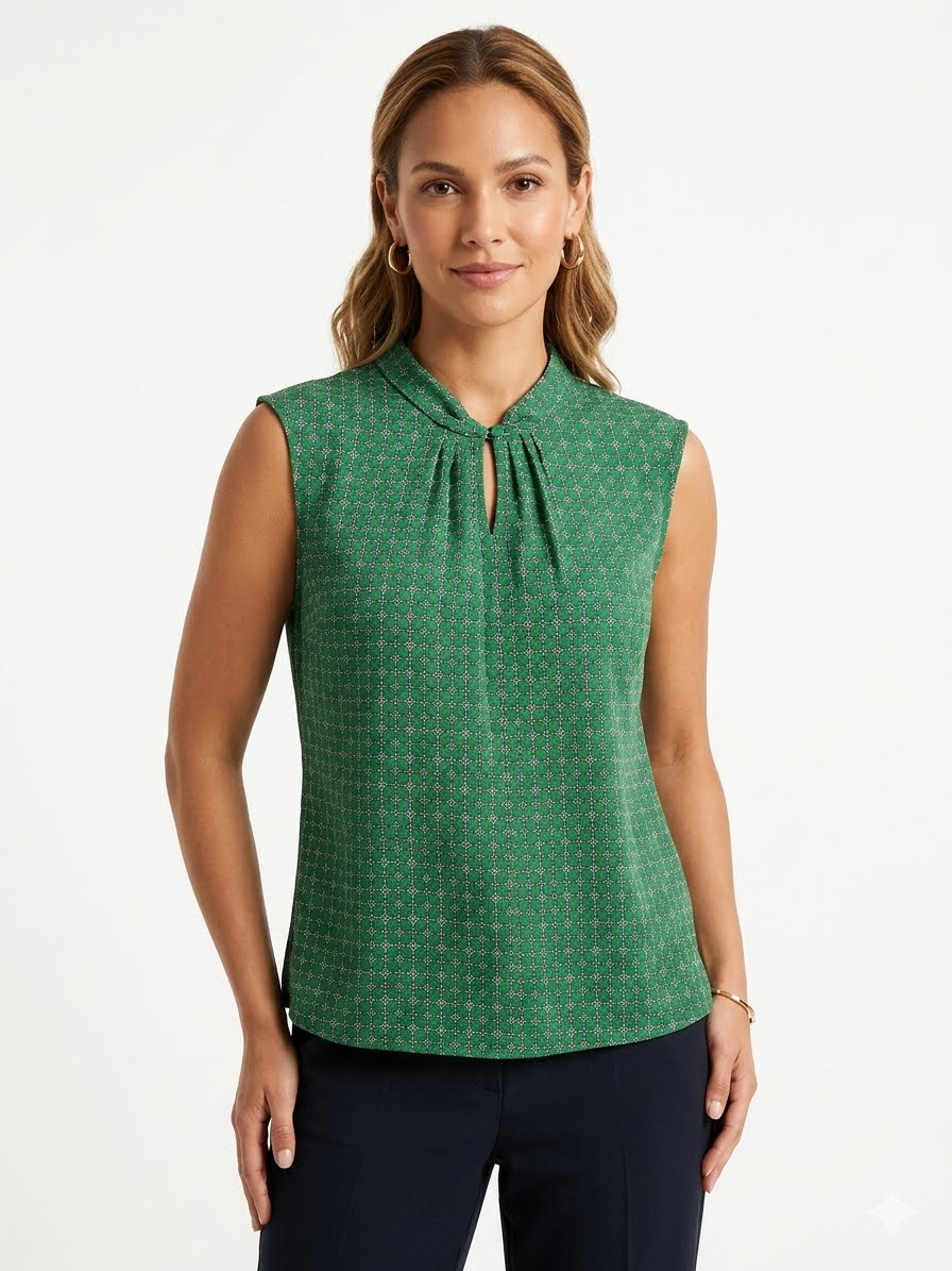 Jules & Leopold sleeveless blouse in green