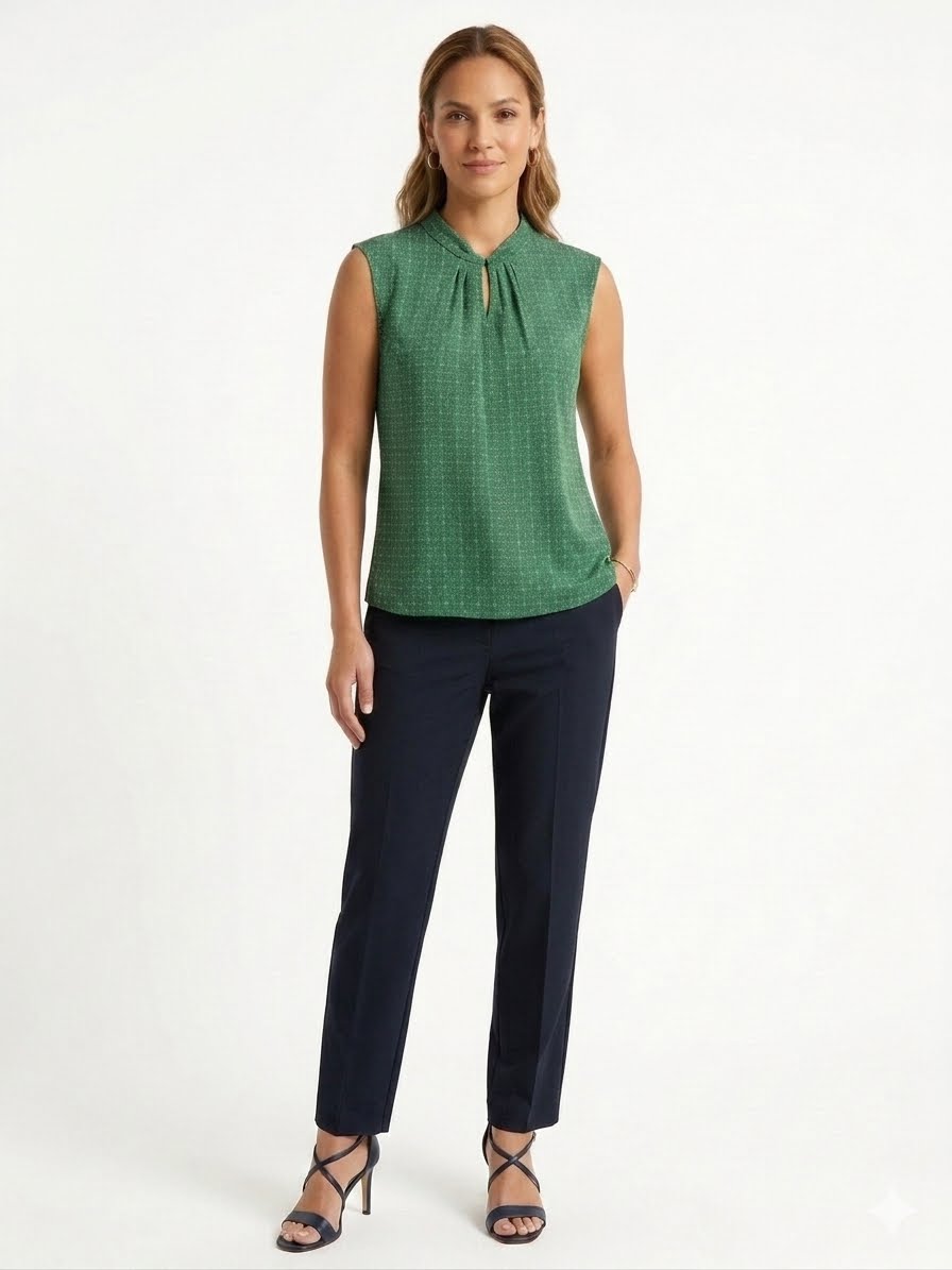 Jules & Leopold sleeveless blouse in green