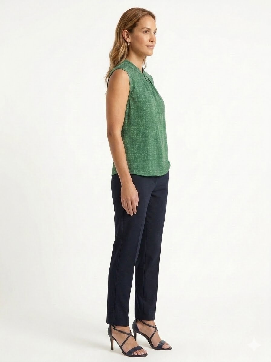 Jules & Leopold sleeveless blouse in green