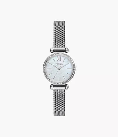 Fossil Tillie Mini Three-Hand Stainless Steel Mesh Watch