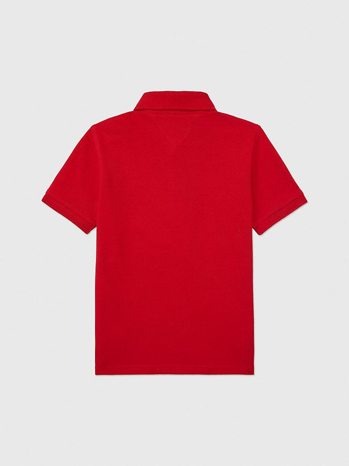 Tommy Hilfiger-Polo De Niño Rojo Solido Con Logo