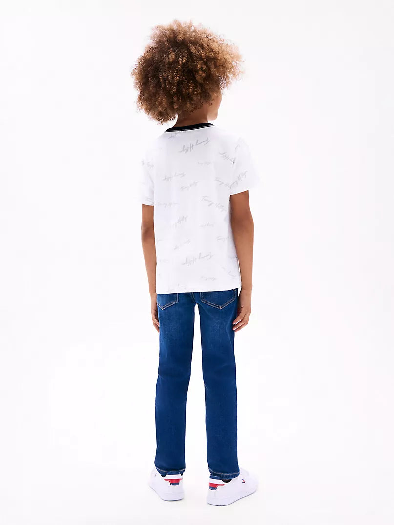 Tommy Hilfiger -Kids' Signature Flag Stripe Logo T-Shirt