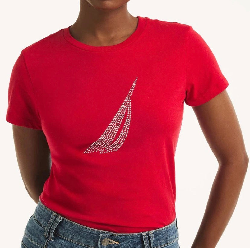Náutica Womens Studded Graphic T-Shirt
