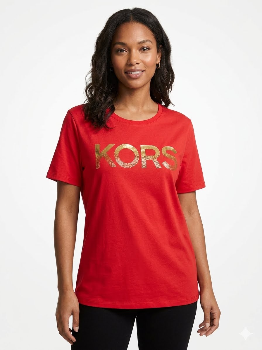 MICHAEL KORS-Basic round neck t-shirt for women