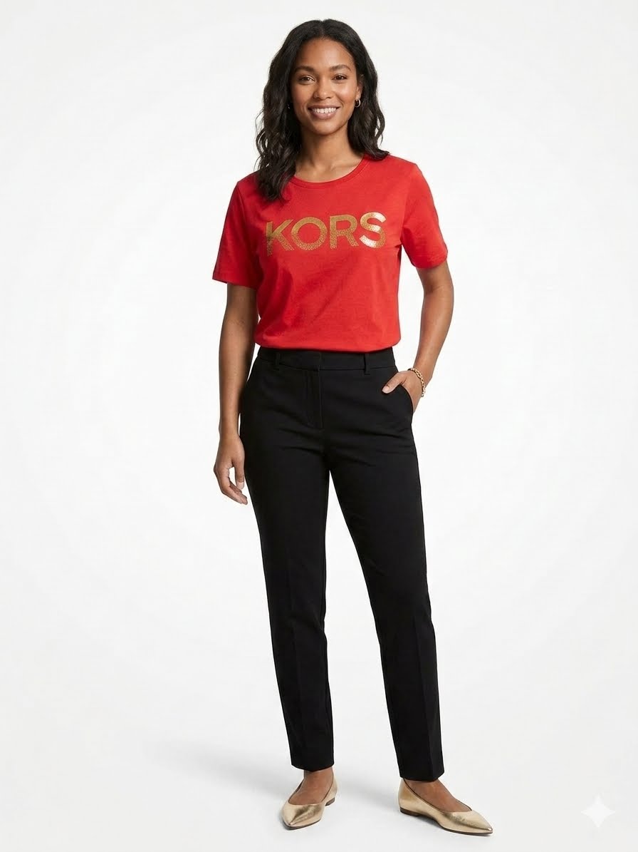MICHAEL KORS-Basic round neck t-shirt for women