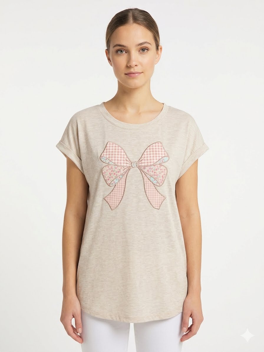 TRUSELF-Coquette style textured t-shirt
