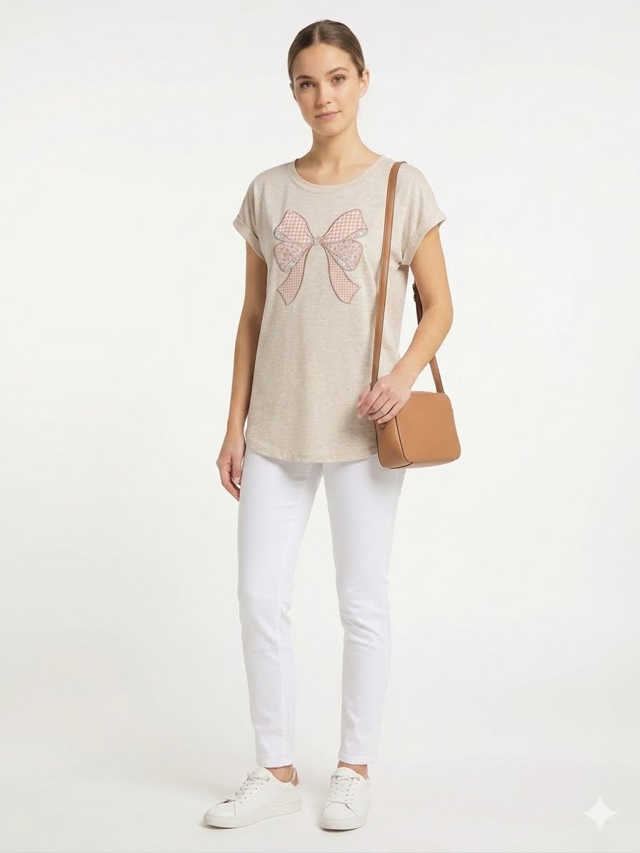 TRUSELF-Coquette style textured t-shirt