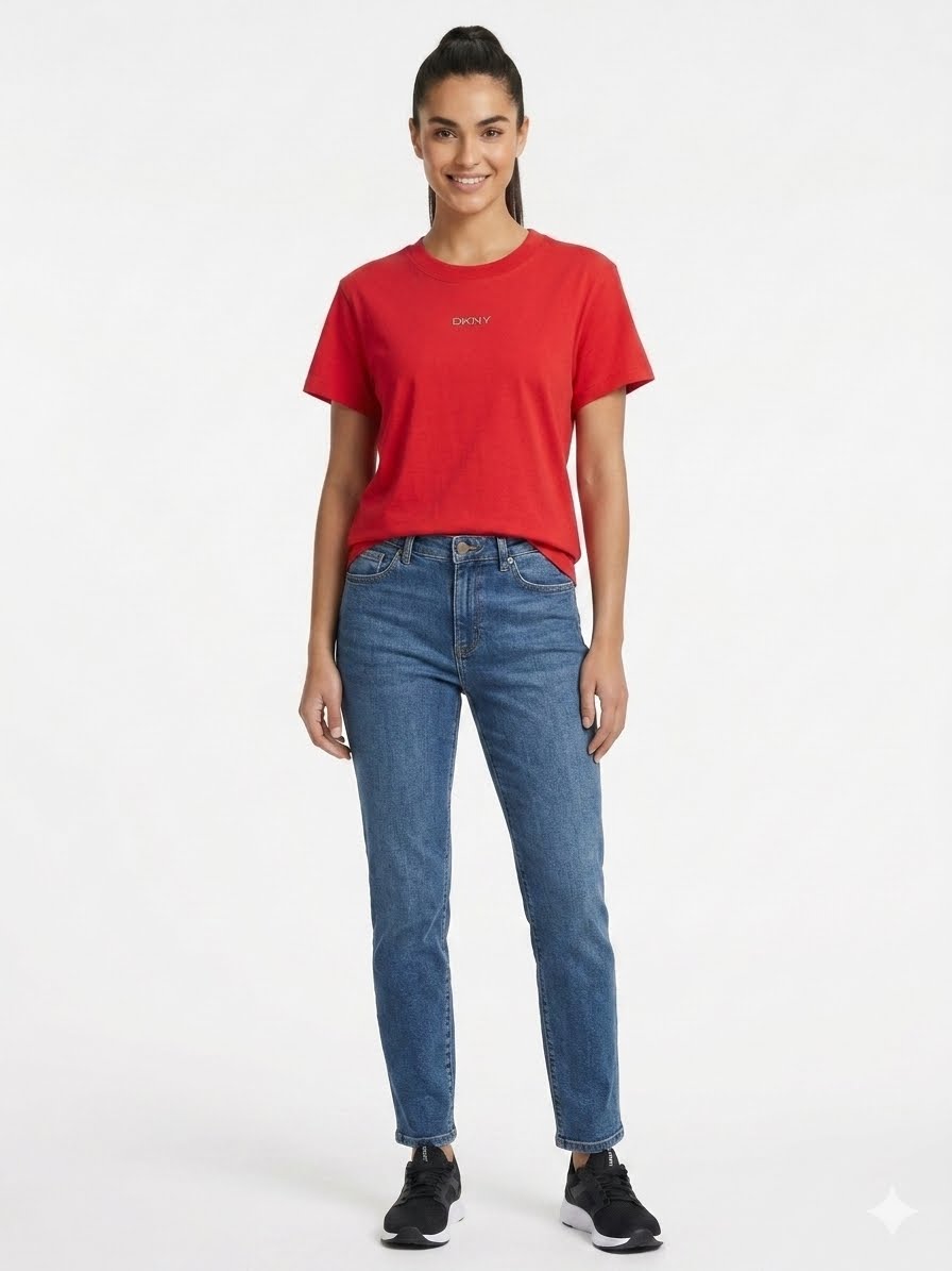 DKNY red sports t-shirt for women