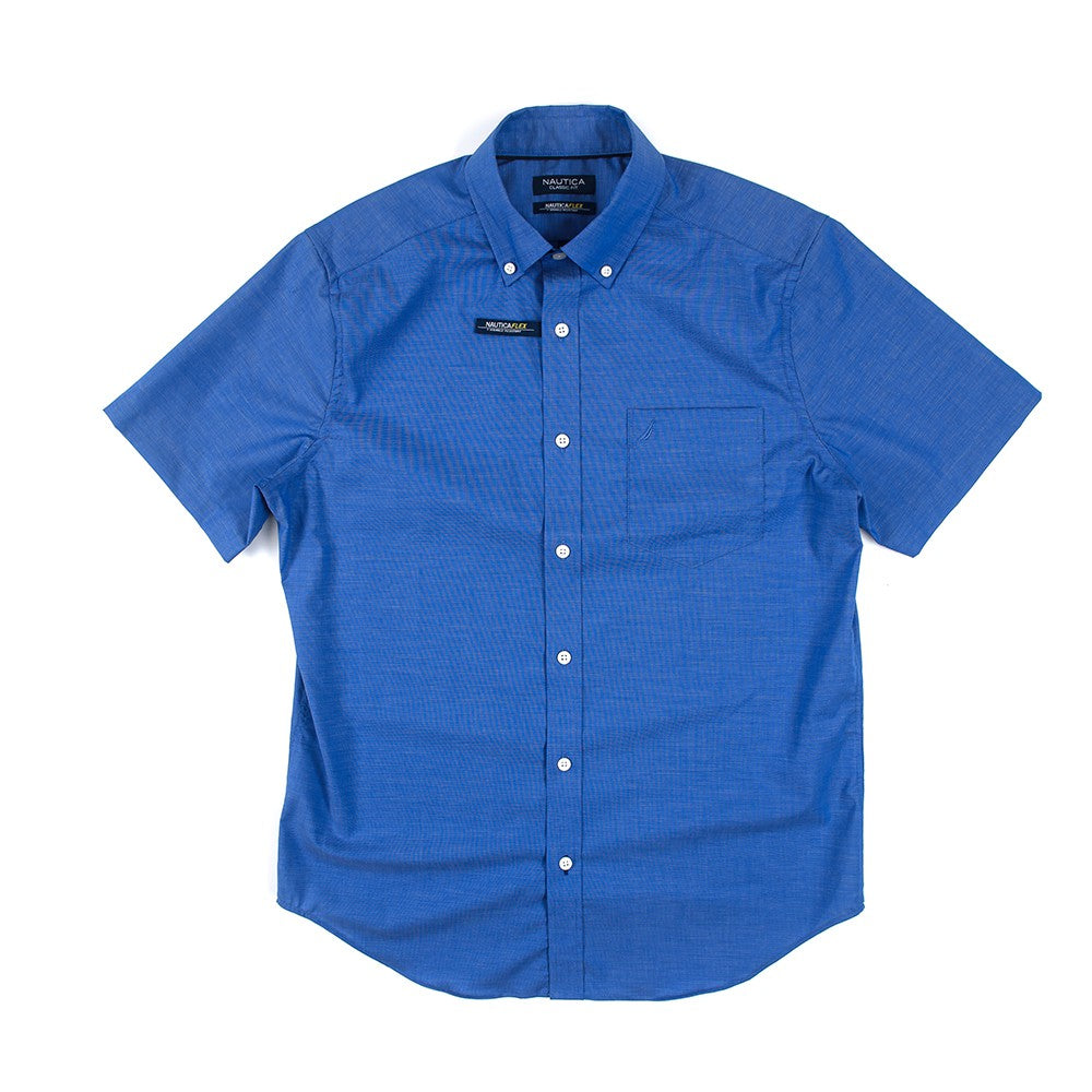 Nautica Mens Wrinkle-Resistant Wear To Work Short-Sleeve Shirt