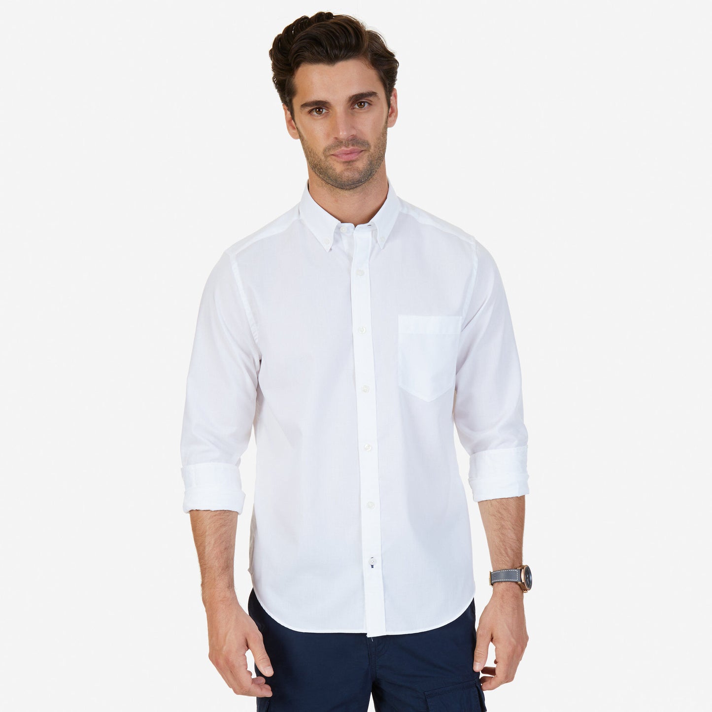 Nautica SOLID CLASSIC FIT LONG SLEEVE BUTTON DOWN