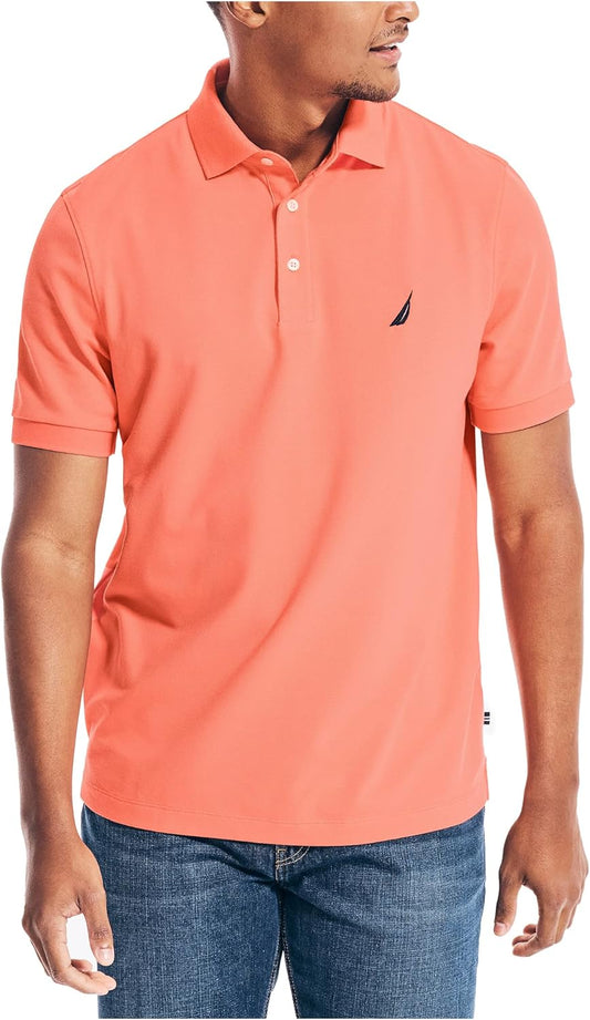 Nautica Polo de piqué de algodón elástico de Manga Corta para Hombre