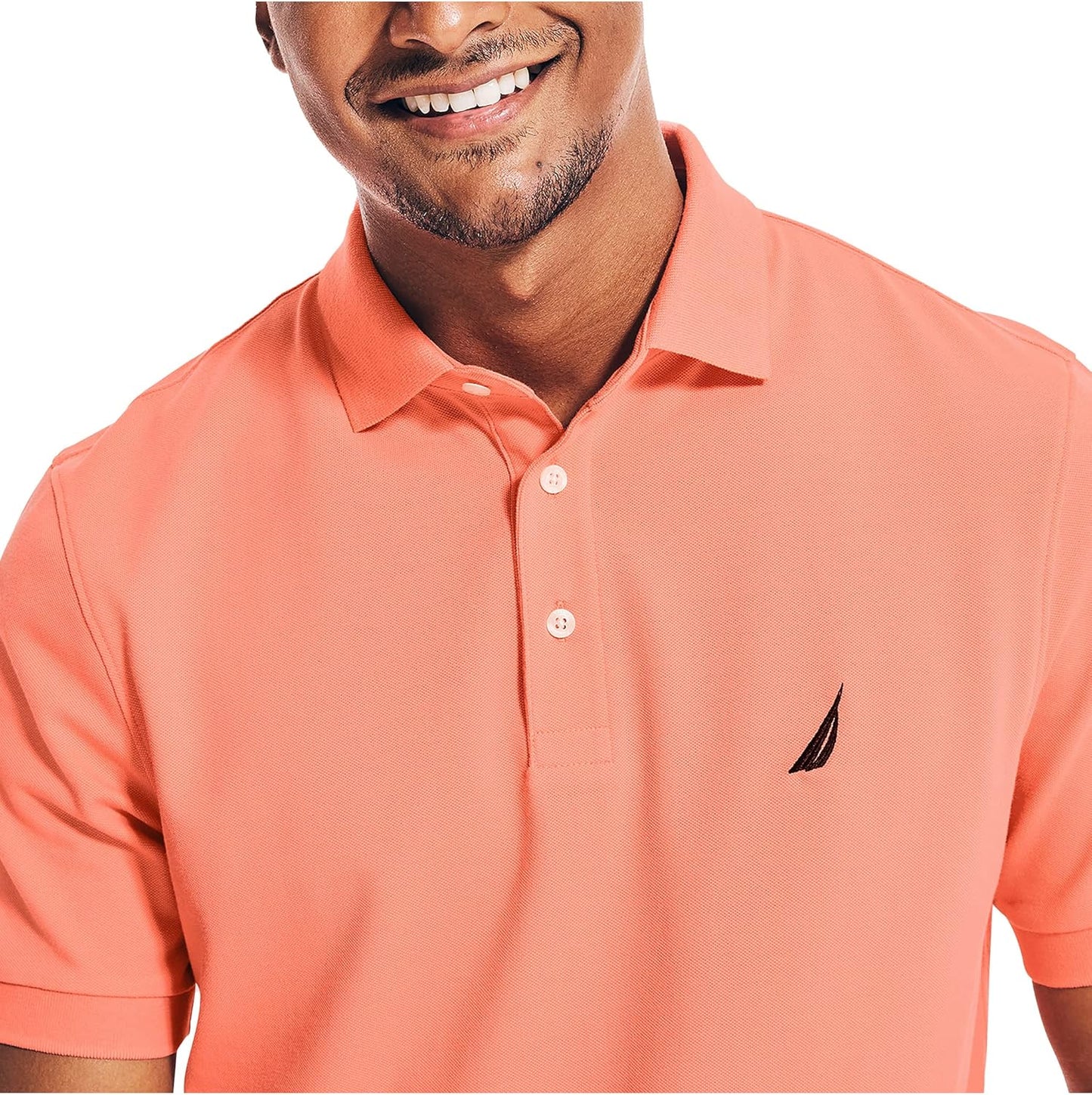 Nautica Polo de piqué de algodón elástico de Manga Corta para Hombre