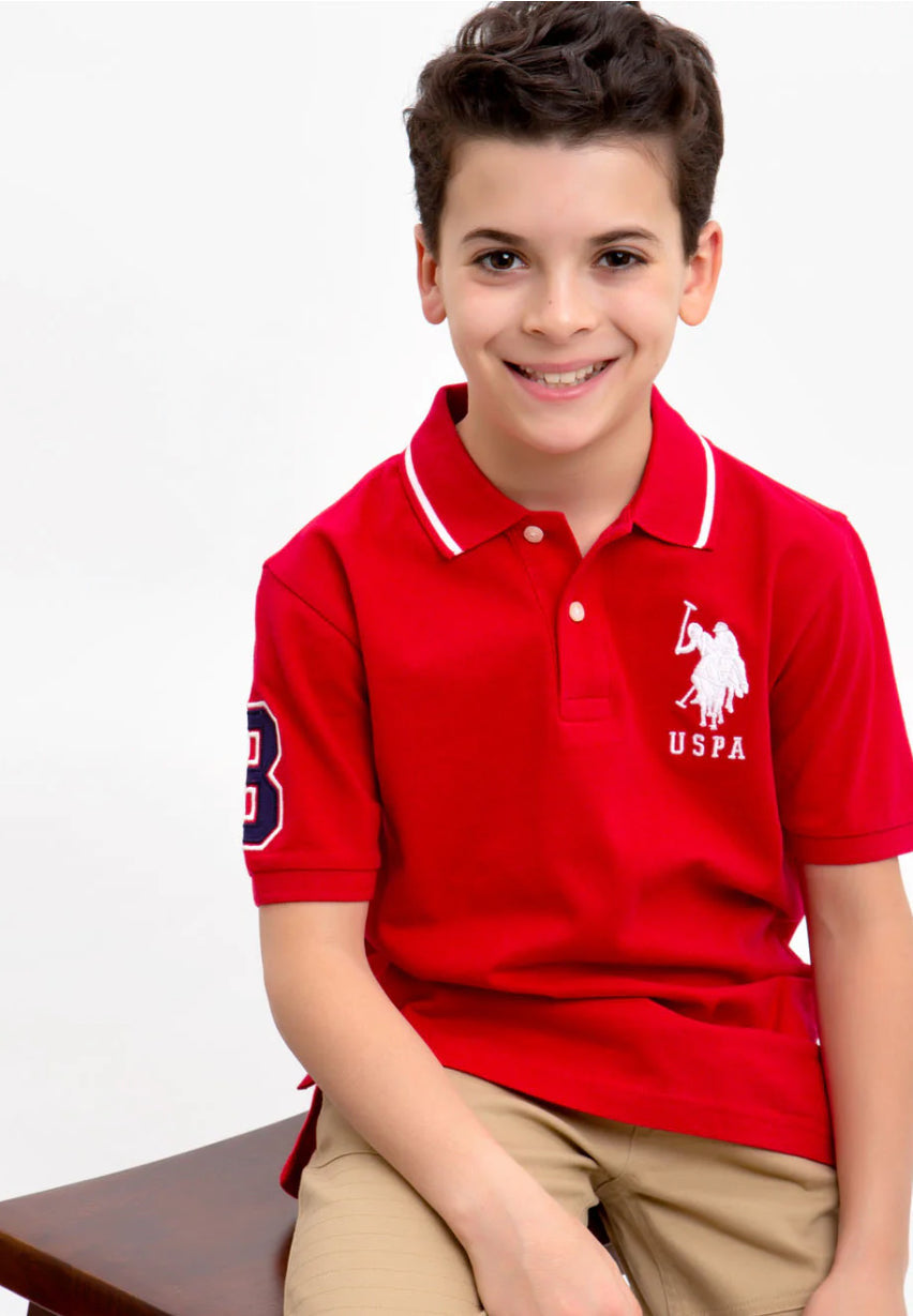 U.S Polo Assn Boys Pique Solid Polo Shirt