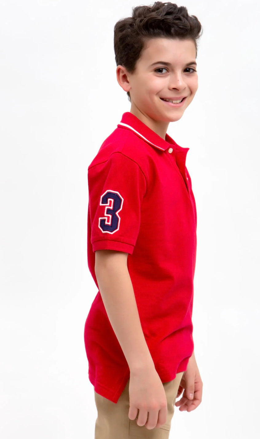 U.S Polo Assn Boys Pique Solid Polo Shirt