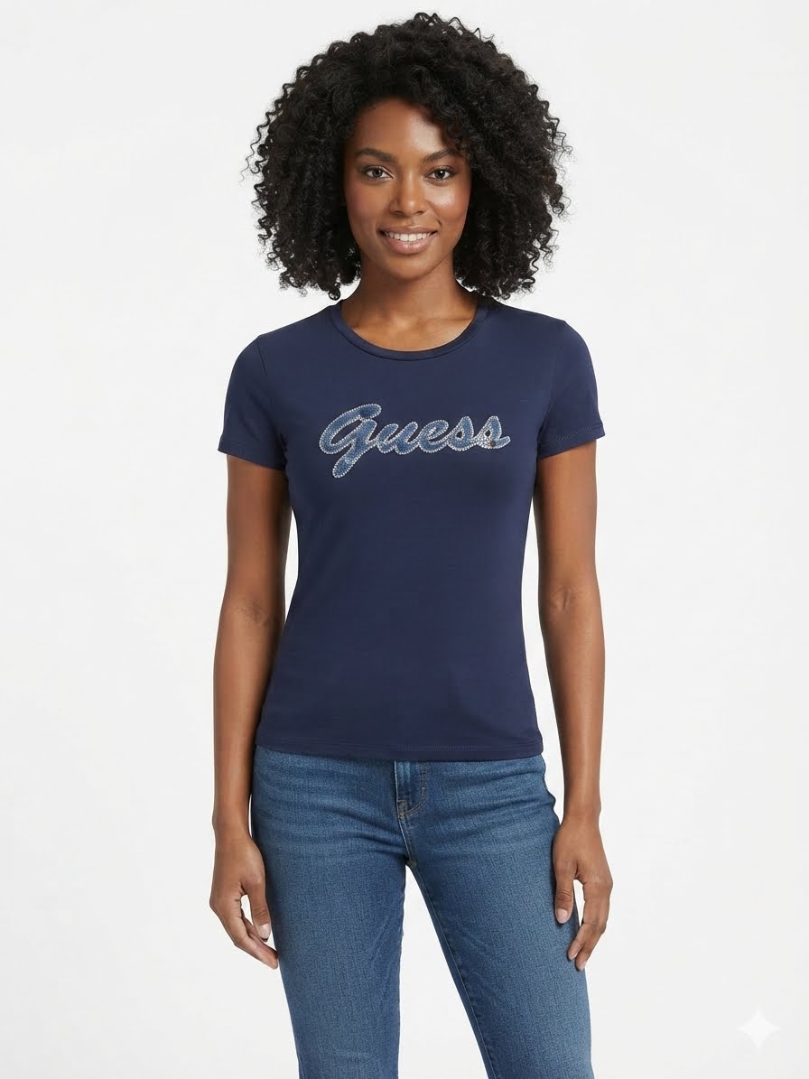 Guess women's t-shirt in navy blue