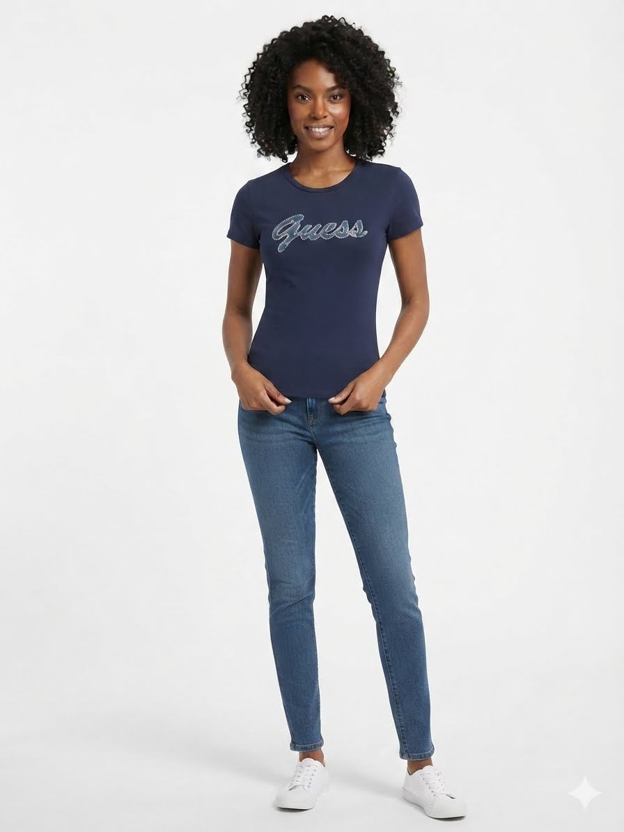 Guess women's t-shirt in navy blue