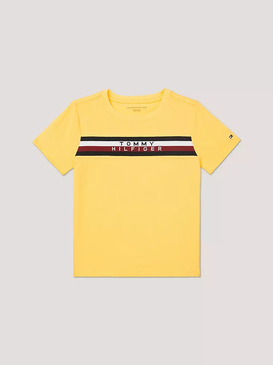 Tommy Hilfiger Kids' Ribbed Stripe Logo T-Shirt