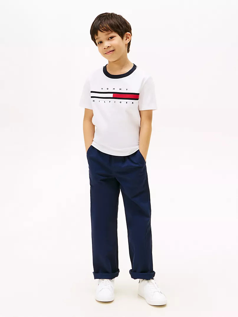 Tommy Hilfiger-Kids' Flag Stripe Logo T-Shirt
