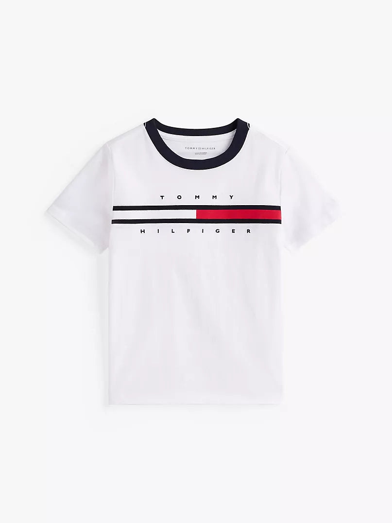 Tommy Hilfiger-Kids' Flag Stripe Logo T-Shirt