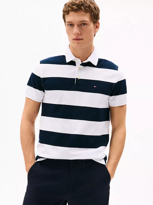 Tommy Hilfiger Slim Fit Rugby-Stripe Polo