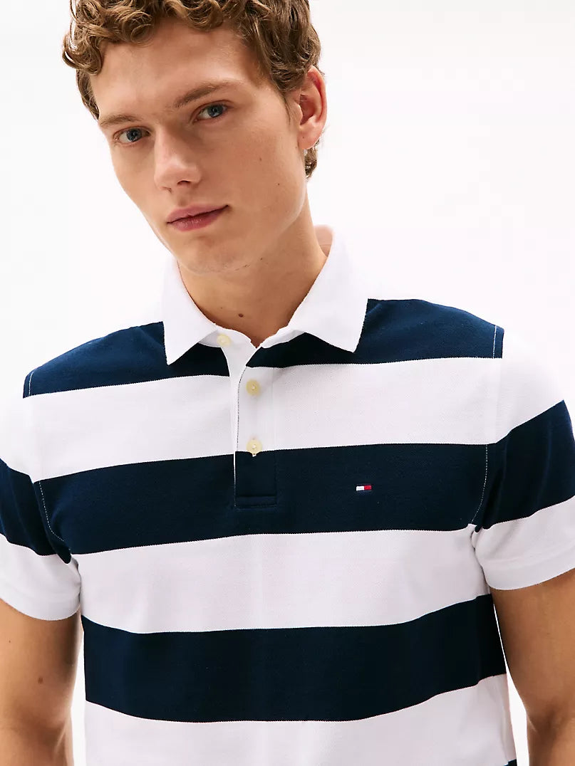 Tommy Hilfiger Slim Fit Rugby-Stripe Polo