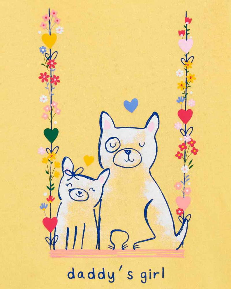 Carter’s-Camiseta de manga corta con estampado de gato para niña en amarillo