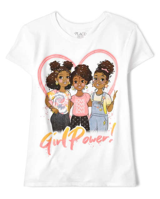 Place- Camiseta de Manga Corta con Estampado Gráfico para Niña