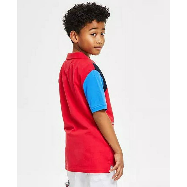 Tommy Hilfiger Red Planet Little Boys Diagonal Pieced Polo Shirt