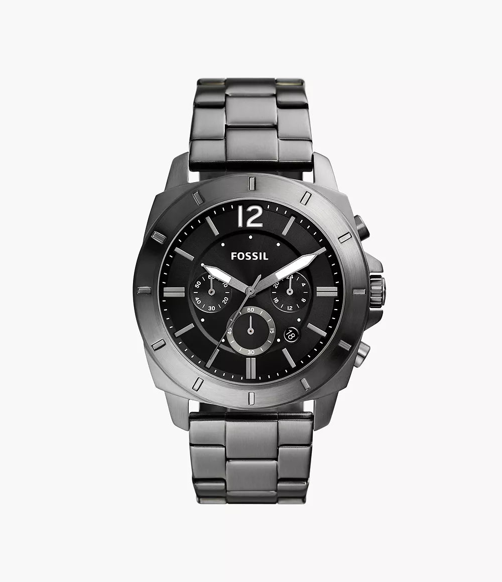 Fossil Privateer Chronograph Watch in Smoky Stainless Steel