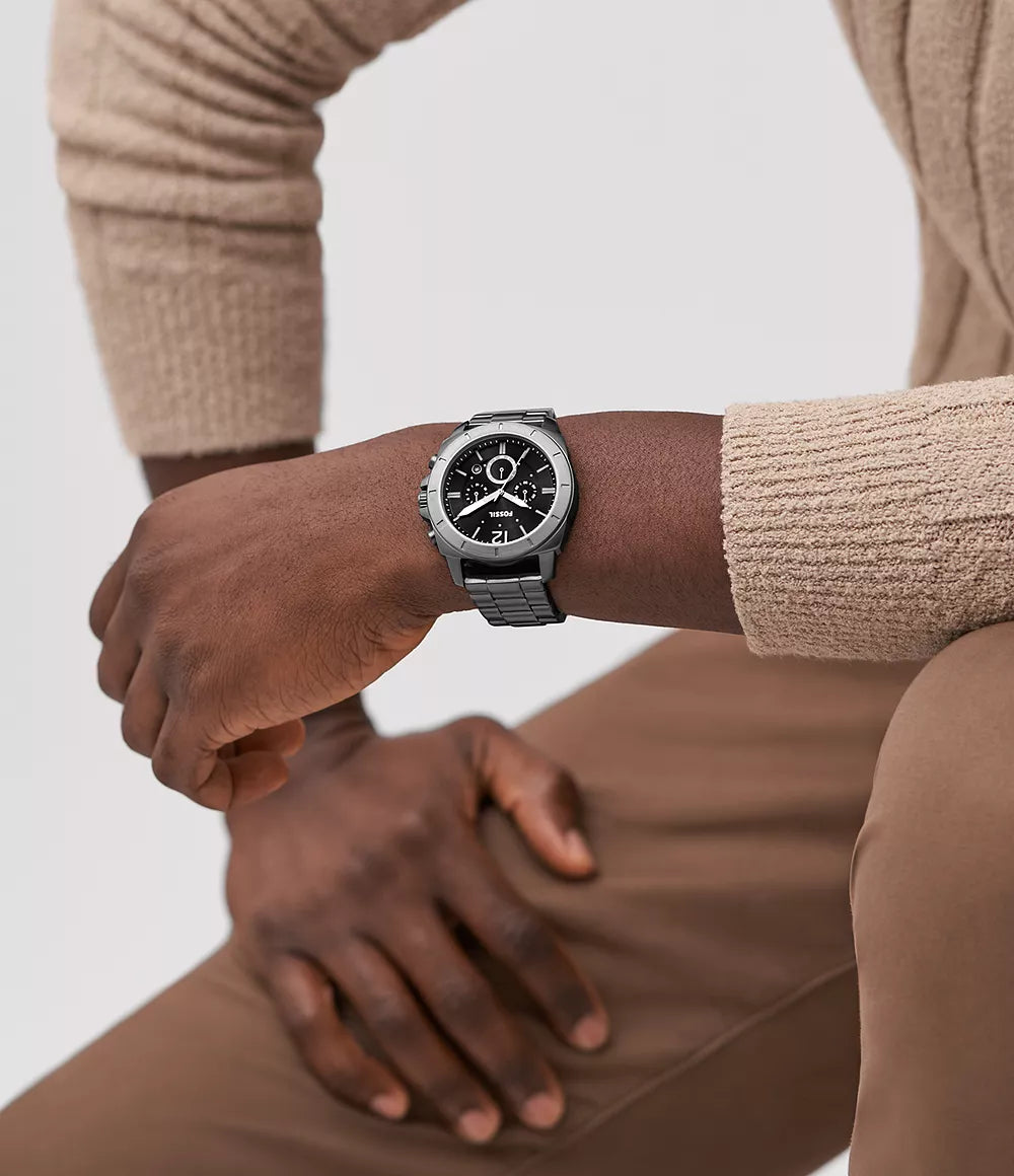 Fossil Privateer Chronograph Watch in Smoky Stainless Steel