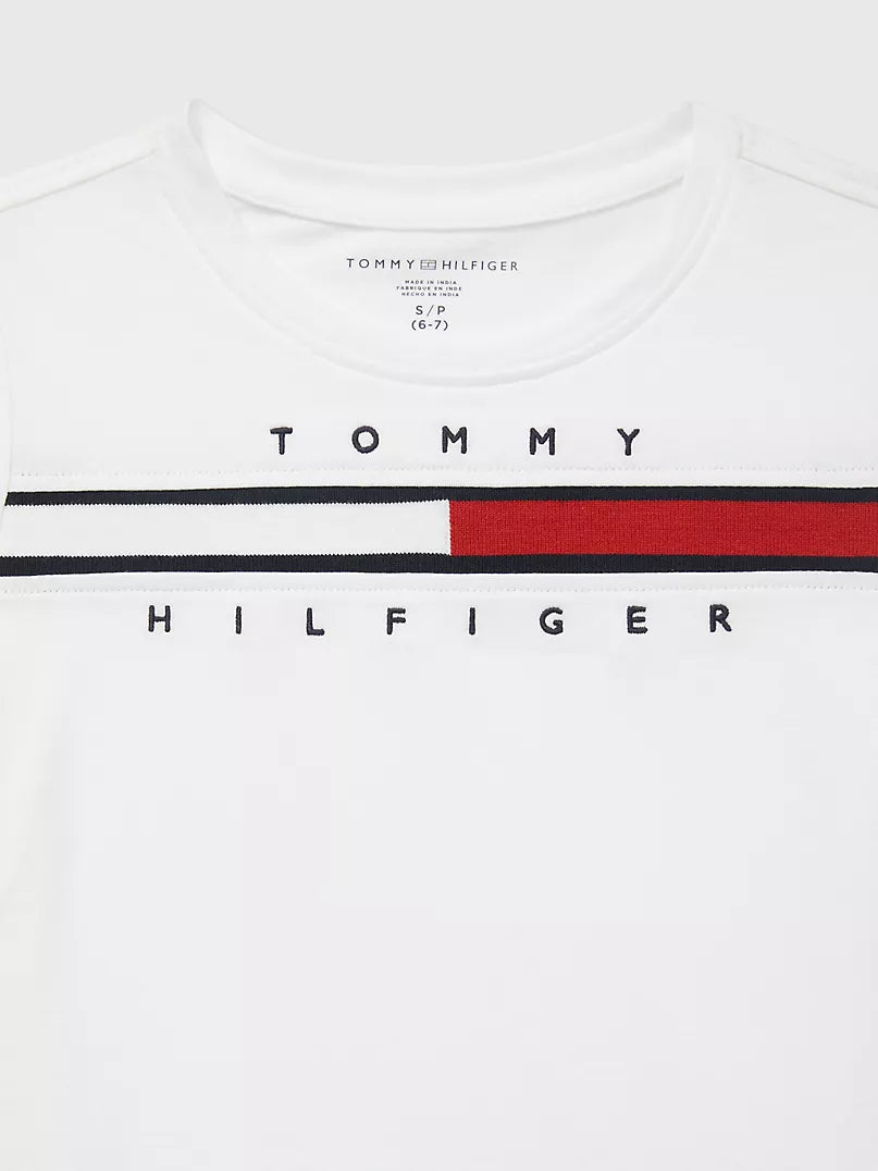 Tommy Hilfiger-Kids' Embroidered Flag Logo T-Shirt