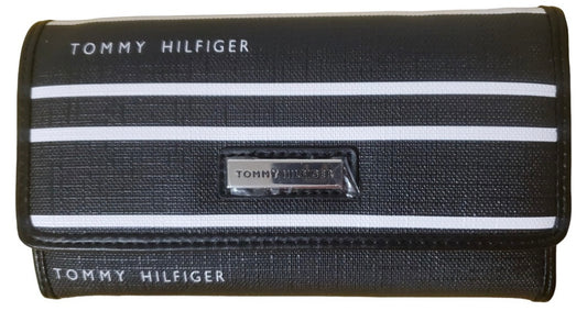 Tommy Hilfiger Women's Logo Striped Checkbook Wallet Clutch