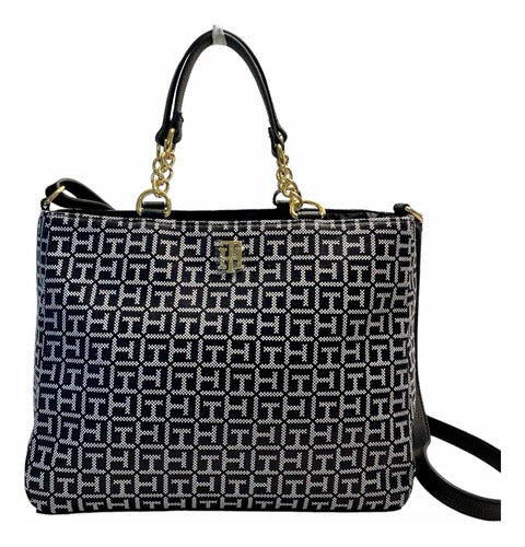 Tommy Hilfiger-Bolsa Tommy Hilfiger Negra Blanco Logo TH
