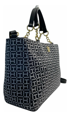 Tommy Hilfiger-Bolsa Tommy Hilfiger Negra Blanco Logo TH
