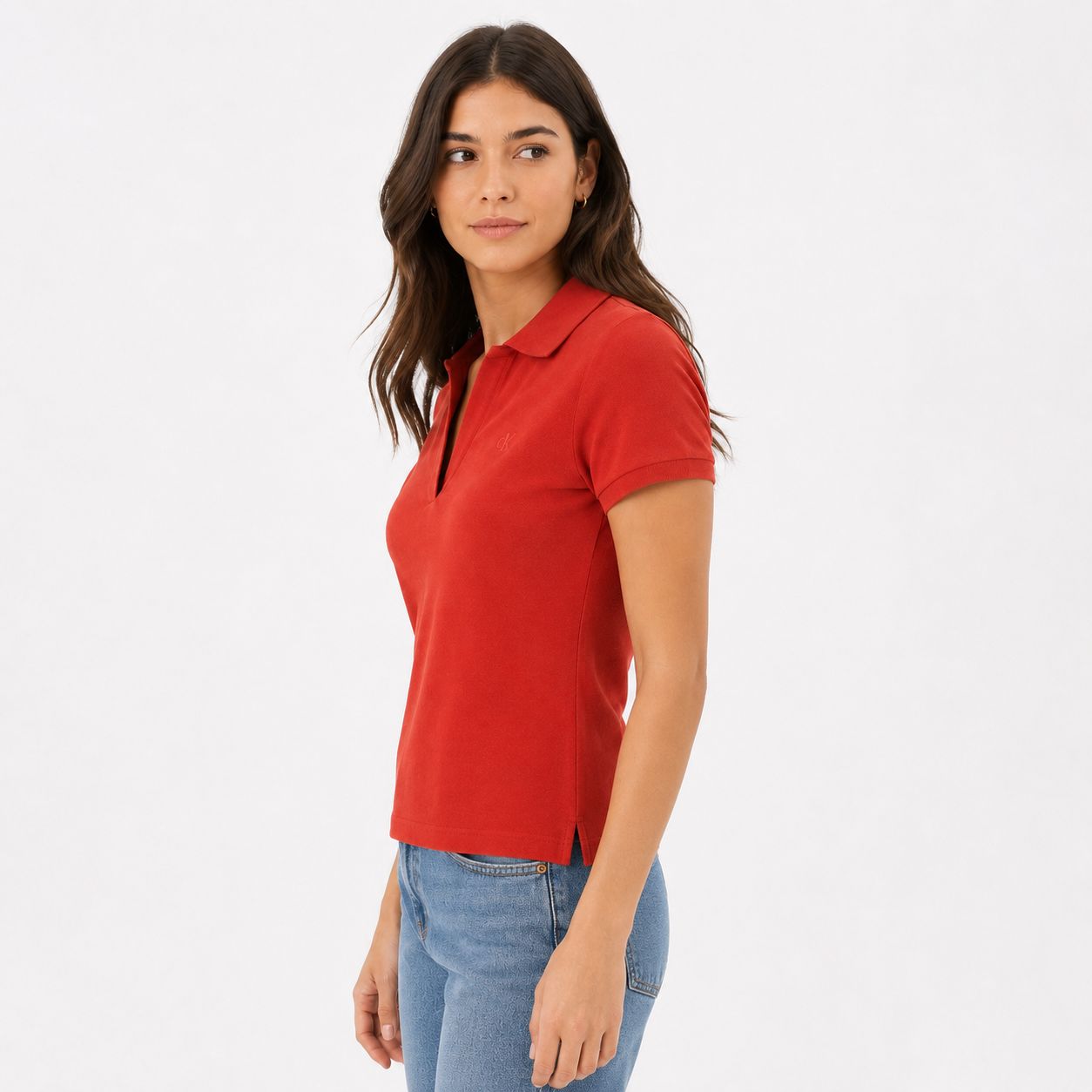 Calvin Klein Jeans red polo shirt for women