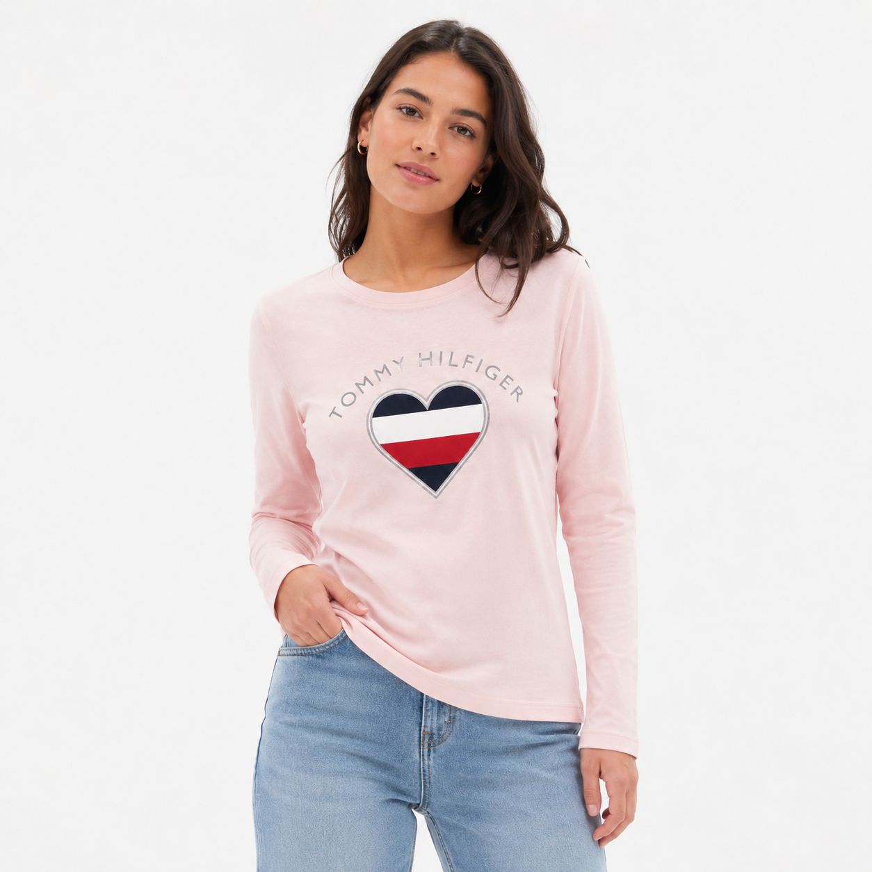 Tommy Hilfiger Women's long-sleeved t-shirt in pale pink