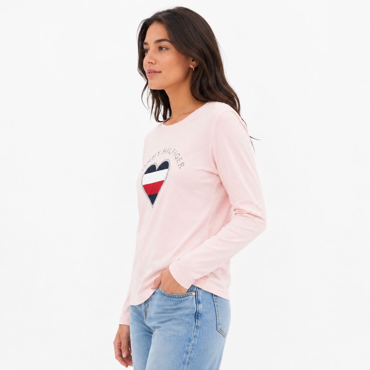 Tommy Hilfiger Women's long-sleeved t-shirt in pale pink