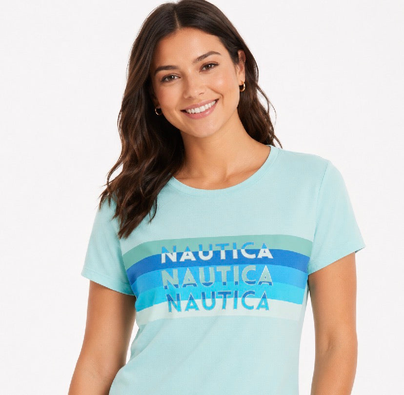 Nautica Women's Open-Front Captain's Jacket in Night Sky T-Shirt